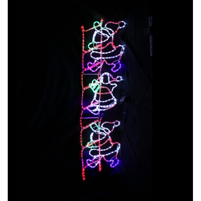 150CM*38CM. Animated Santa Climbing Ladder Christmas Motif Rope Lights